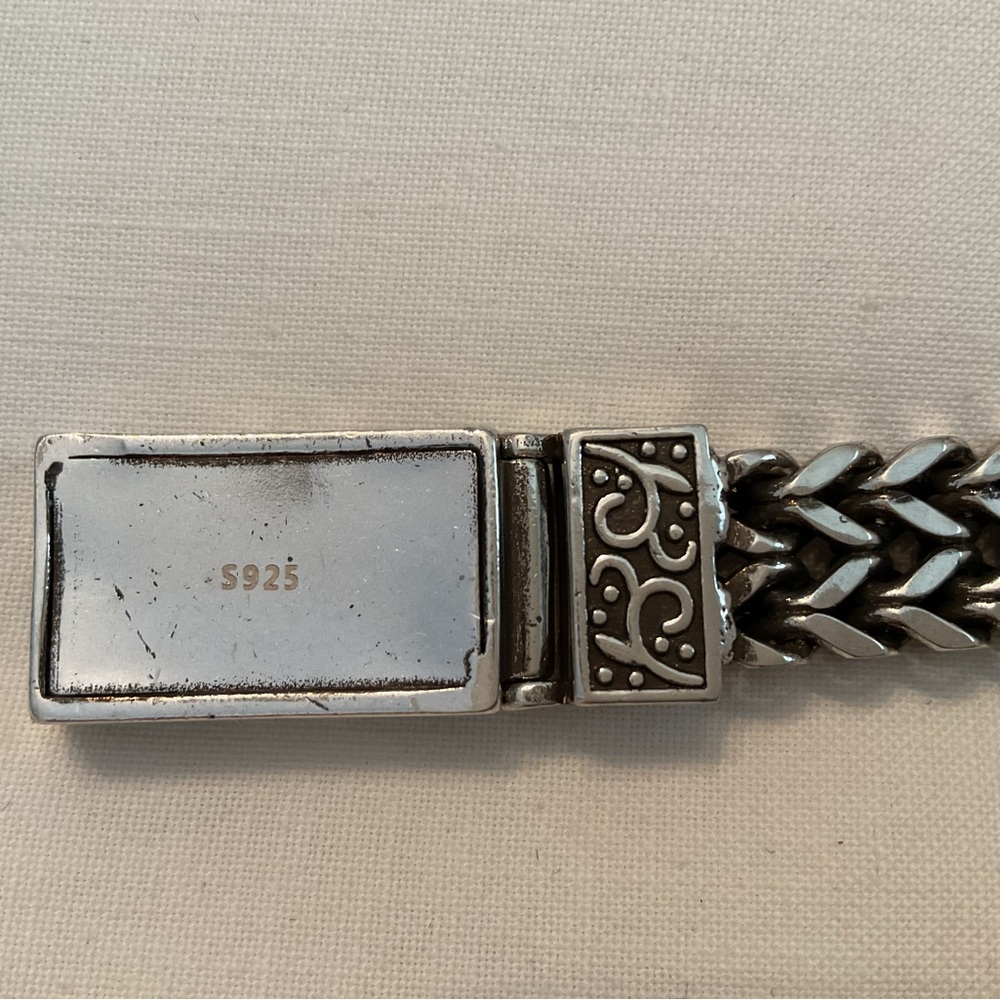 NEW WITHOUT TAGS 925 STERLING SILVER RUGGED Fleur De Lis Motif WOVEN BRACELETS - Picture 9 of 15